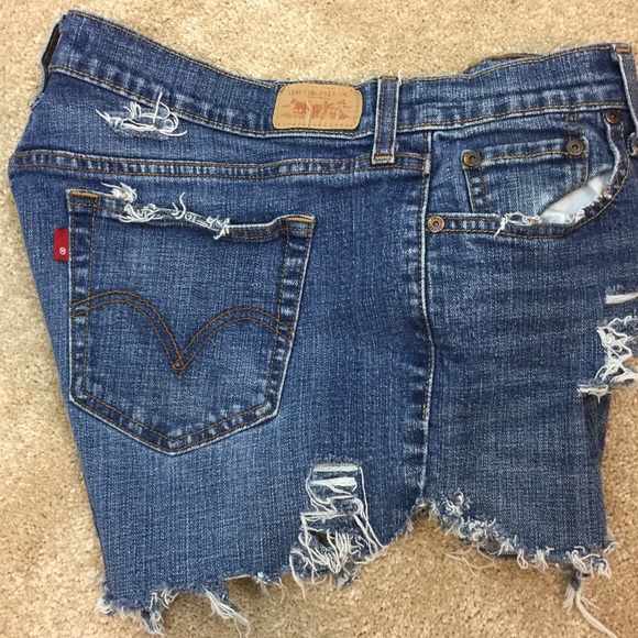 high waisted denim shorts levis